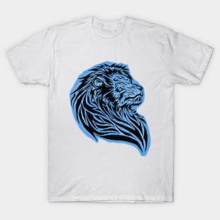 Abstract blue lion head T-Shirt